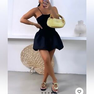 Mini black bubble dress